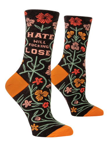 Hate Will Fucking Lose Crw Socks - Front & Company: Gift Store