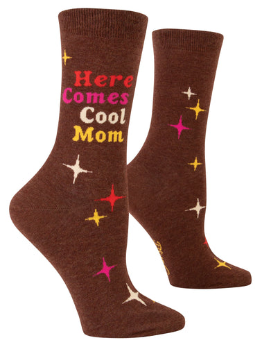 Here Comes Cool Mom Crew Socks - Front & Company: Gift Store