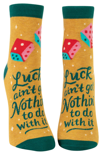 Luck Ain'T Nothin' Ankl Socks - Front & Company: Gift Store