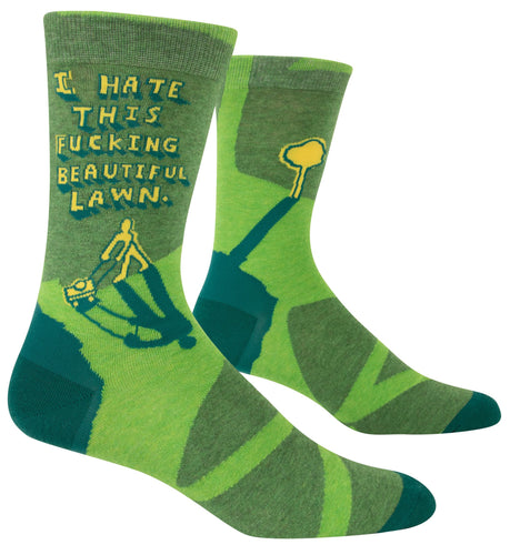 I Hate This Fucking Beautiful Lawn Men's Socks - Front & Company: Gift Store