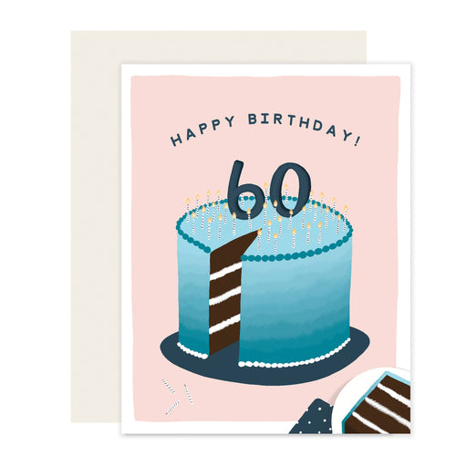 60 Cake | Happy 60th Birthday Card - Front & Company: Gift Store