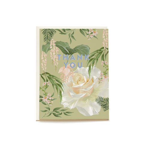 Garden Rose Thank You Greeting Card - Front & Company: Gift Store