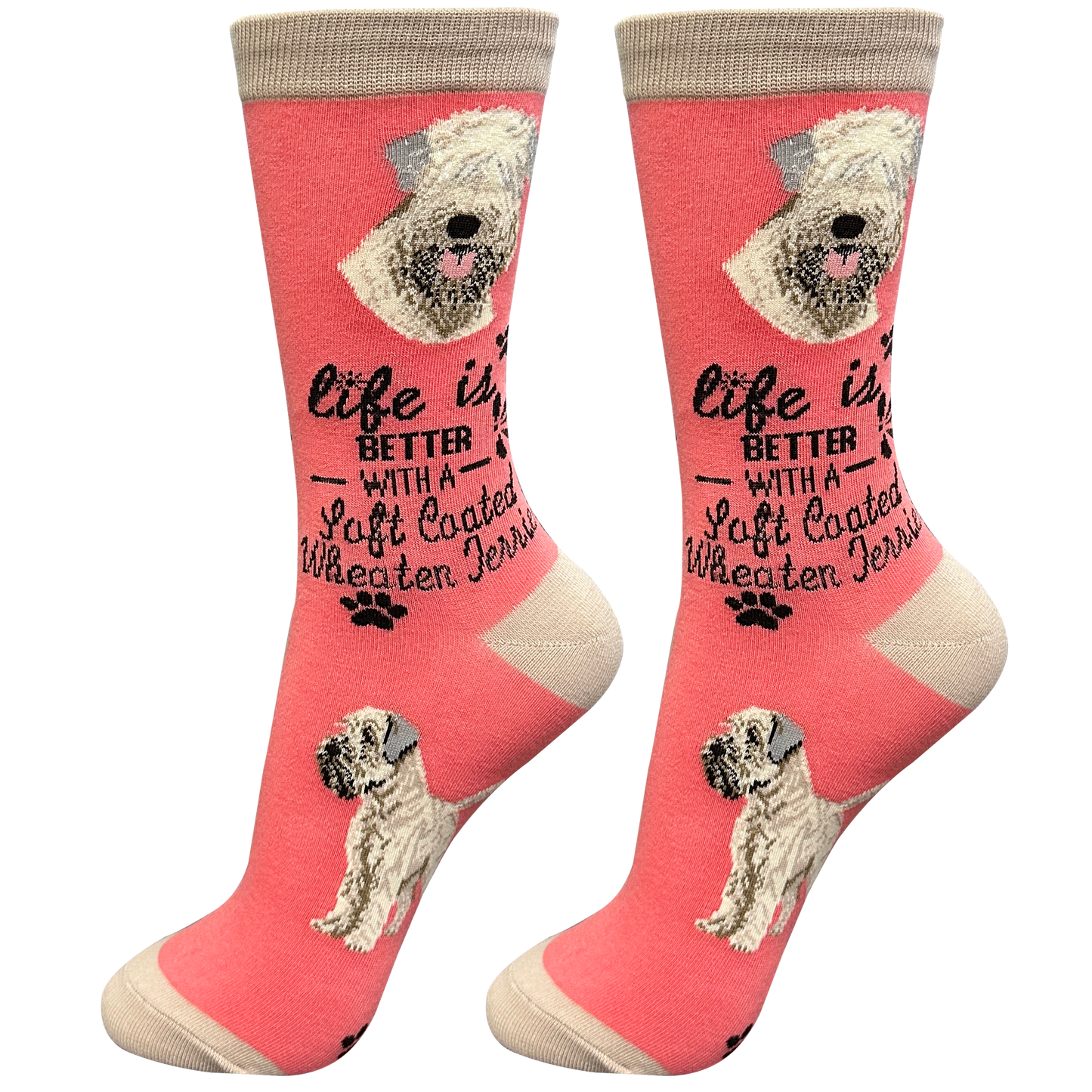 Wheaten Terrier Dog Socks - Cute Novelty Crew Socks -Unisex