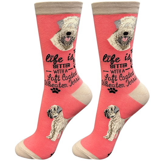 Wheaten Terrier Dog Socks - Cute Novelty Crew Socks -Unisex