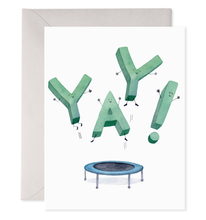 Load image into Gallery viewer, Jumping Yay | Trampoline Birthday Greeting Card
