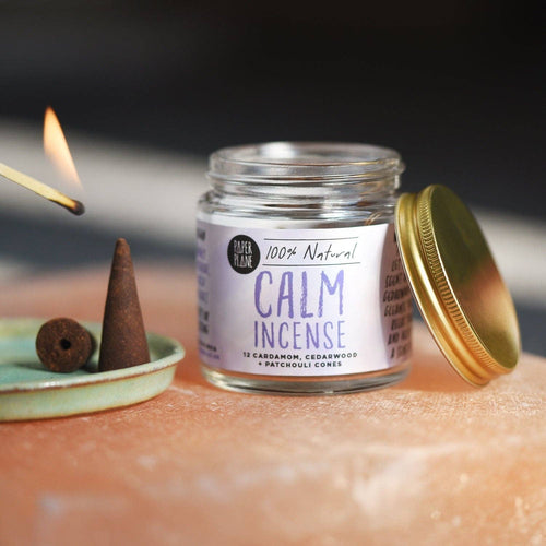 Calm Incense Jar of Incense Cones - plant based, vegan - Front & Company: Gift Store