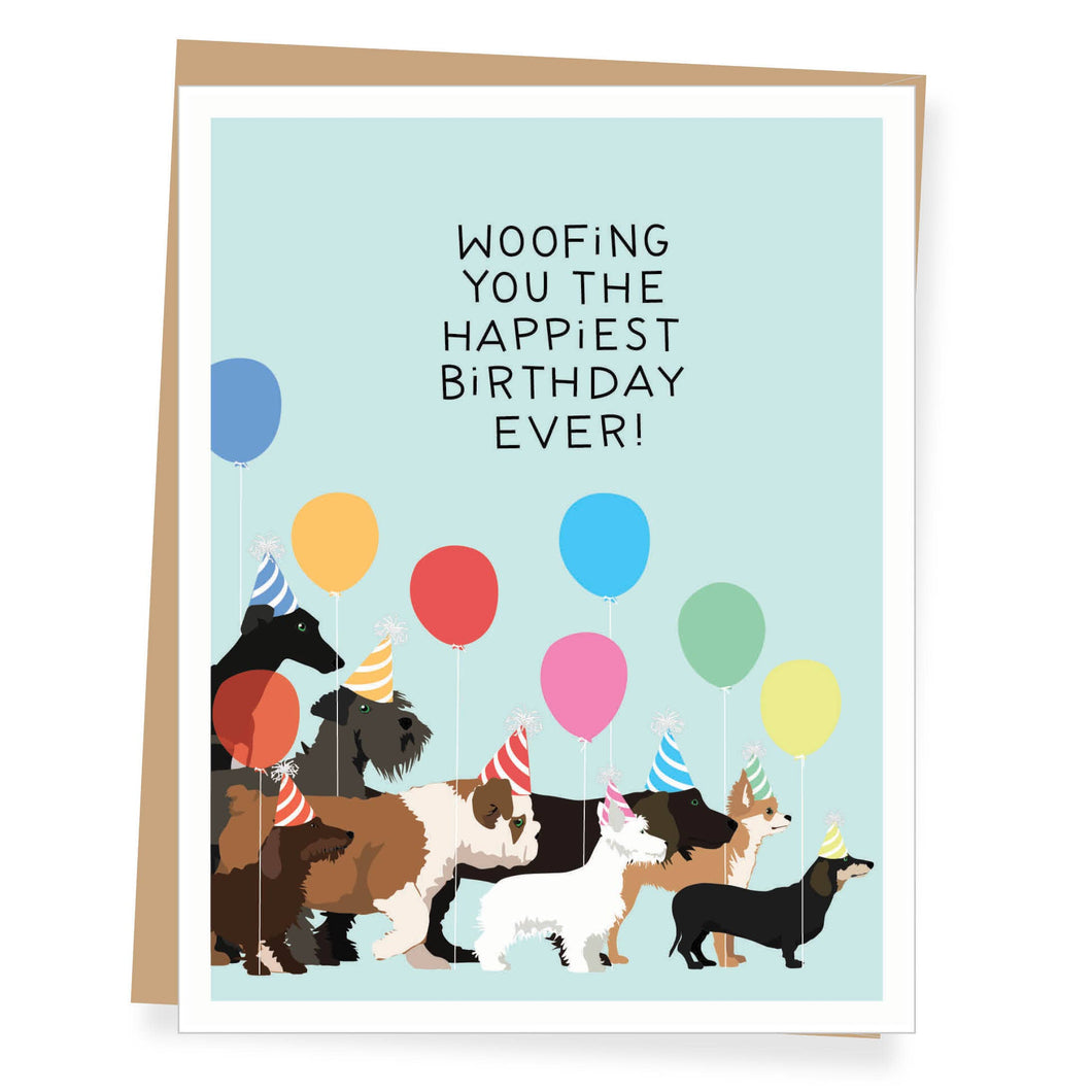 Dogwalk Birthday Party Birthday Card