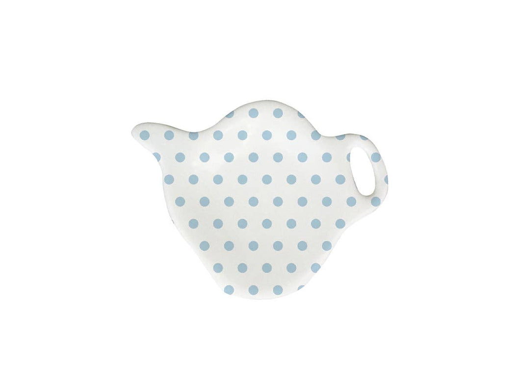 Porcelain tea bag holder Polka dot pastel blue Isabelle Rose