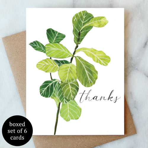 Fiddle Leaf Thanks Greeting Card - Front & Company: Gift Store