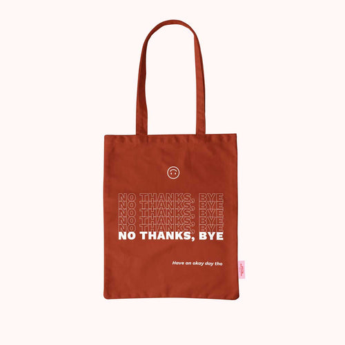 No Thanks Organic Cotton Tote - Front & Company: Gift Store