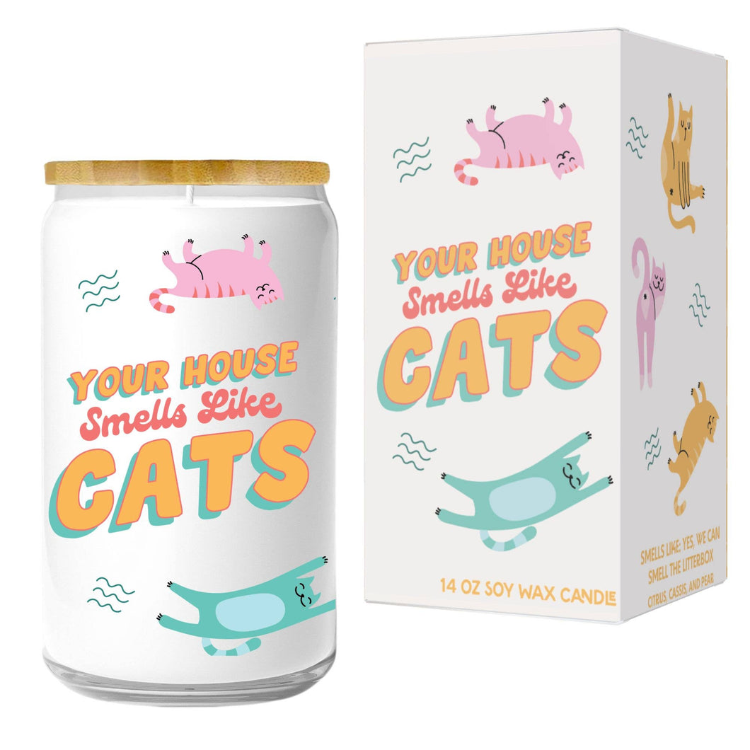 Your House Smells Like Cats Candle (funny, cat lover)