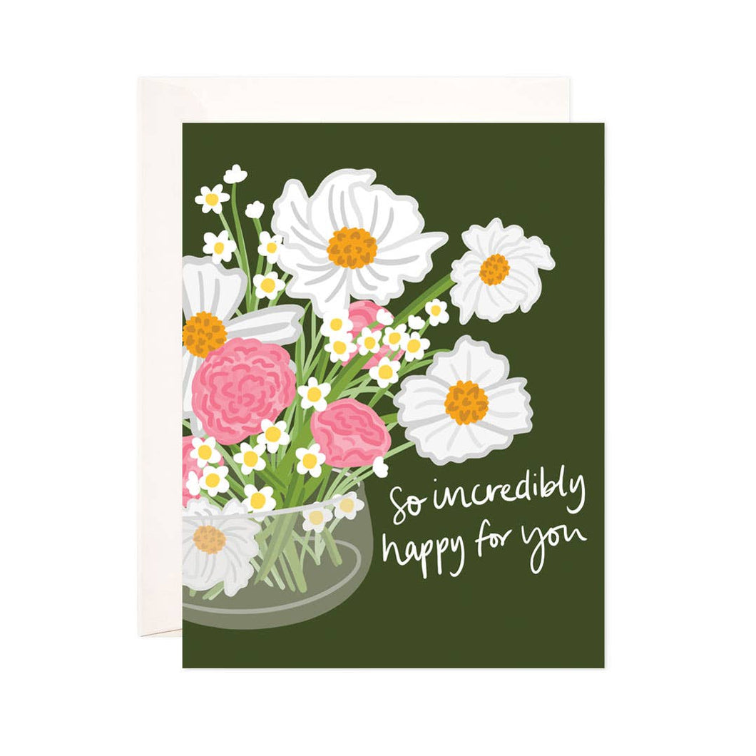 Happy Daisies Greeting Card - Floral Congratulations Card