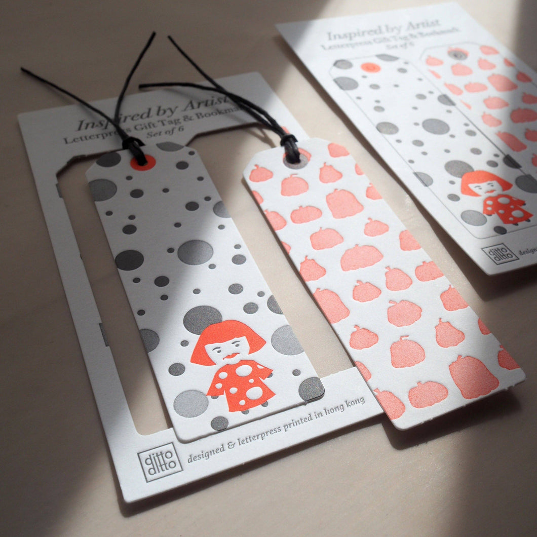 inspired by artist - letterpress gift tags / bookmark (set o
