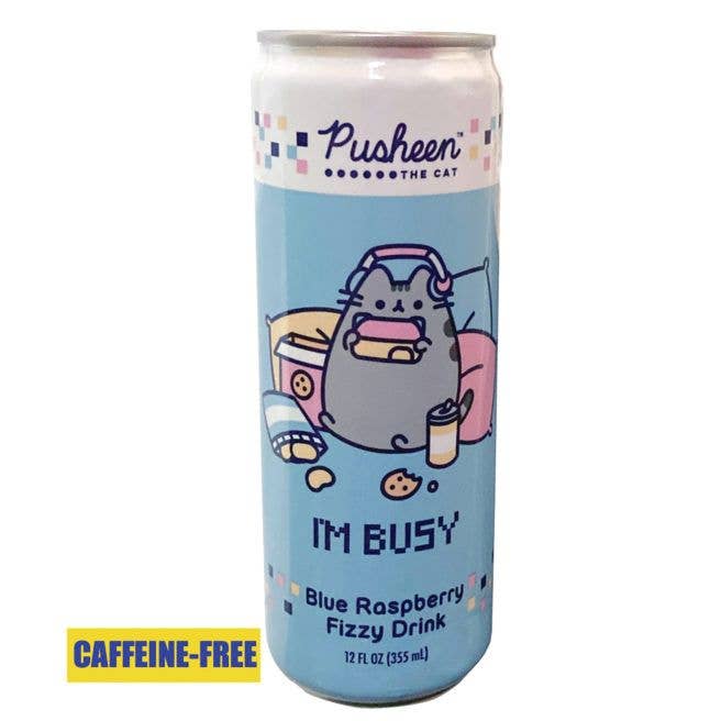 Pusheen I'm Busy Blue Raspberry fizzy Drink, 12ct