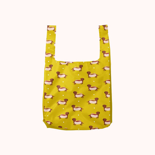 Weiner Dog Foldable Nylon Tote - Front & Company: Gift Store