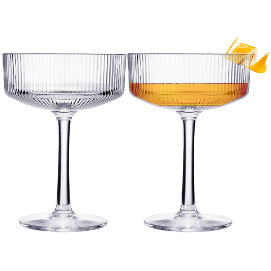 Acrylic Unbreakable Crystal Coupe Glasses | Set of 2 | 8oz