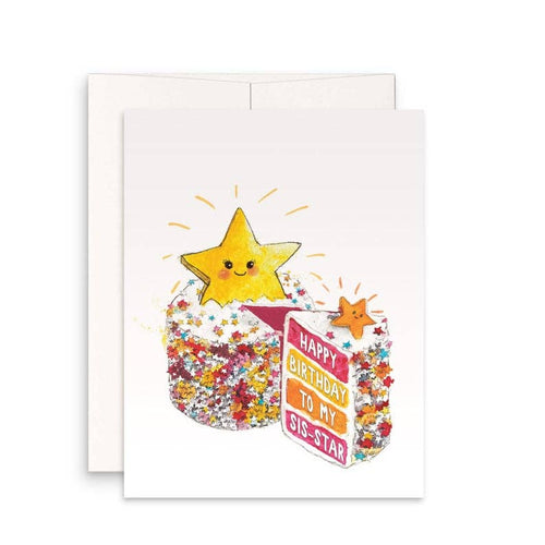 Sister Star Cake - Funny Birthday Card - Front & Company: Gift Store