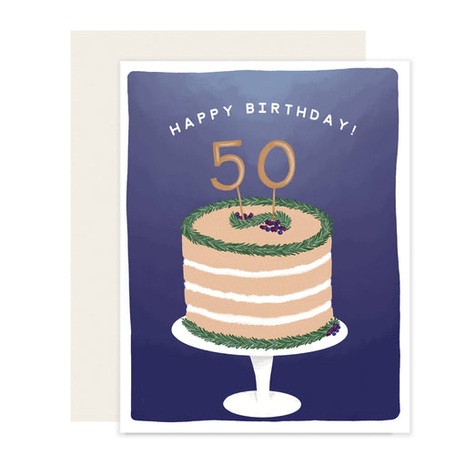 50 Cake | Happy 50th Birthday Card - Front & Company: Gift Store