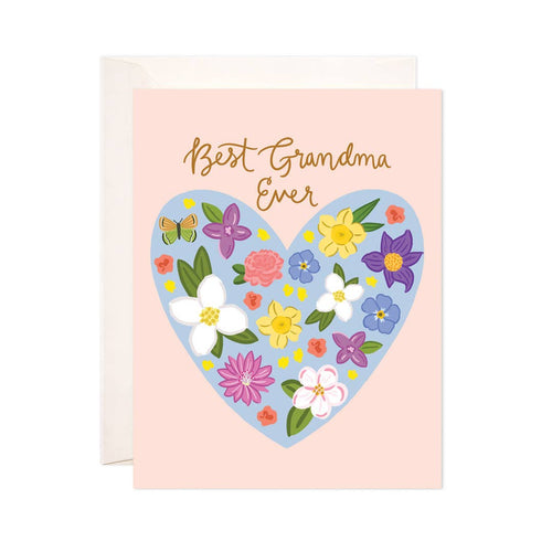 Floral Heart Grandma Greeting Card - Perfect for Mother's Da - Front & Company: Gift Store