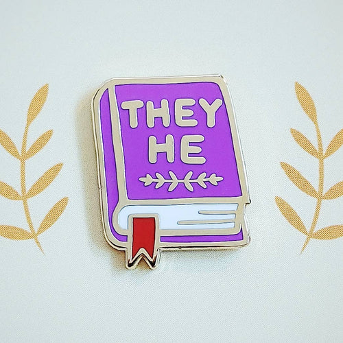 Pronoun Book Pin - they/he - Front & Company: Gift Store