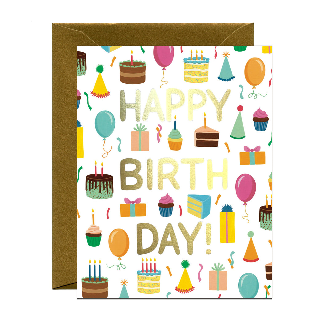 Birthday Things Birthday Card *Foil Stamped*
