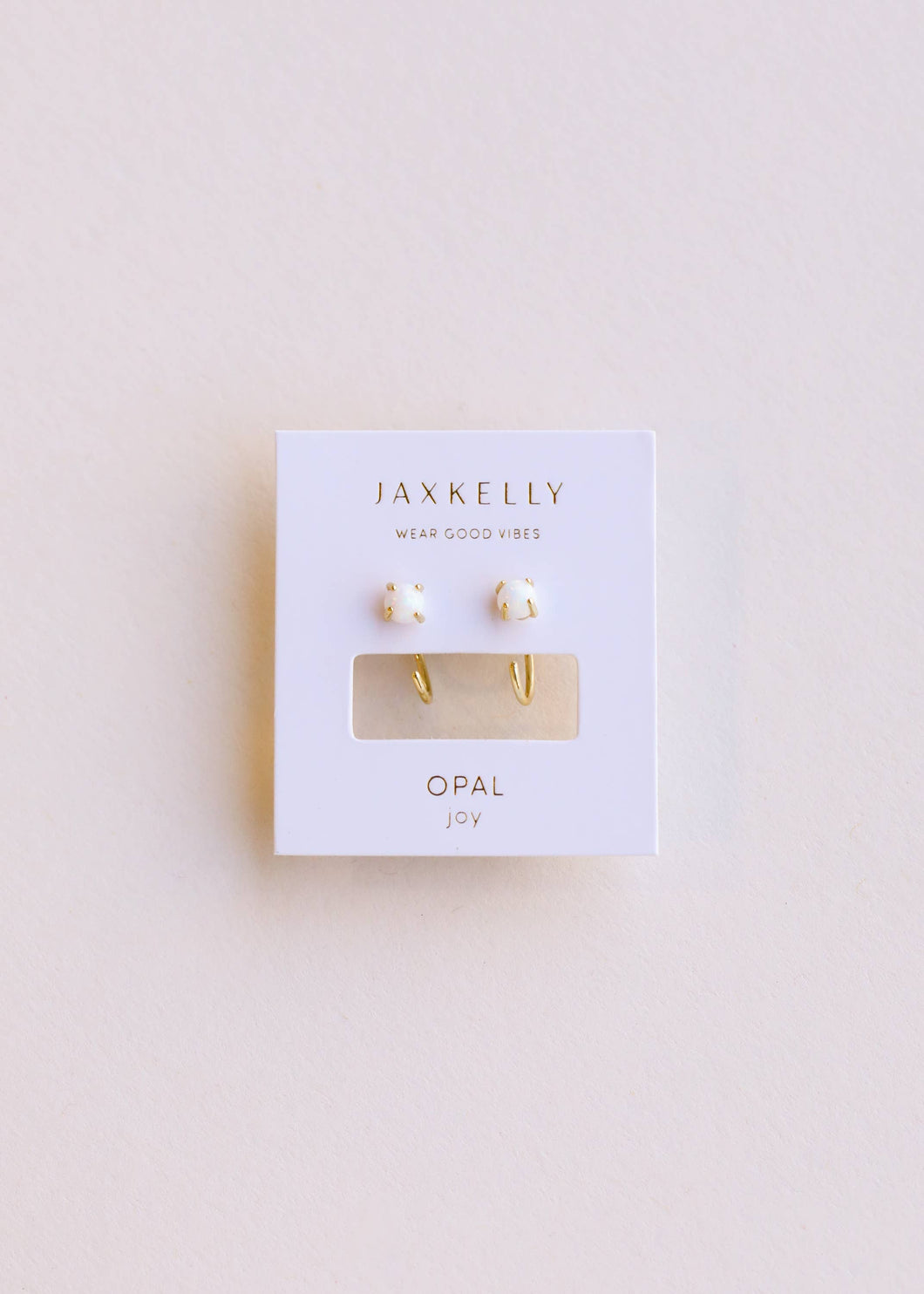 Huggies - White Opal - Earring