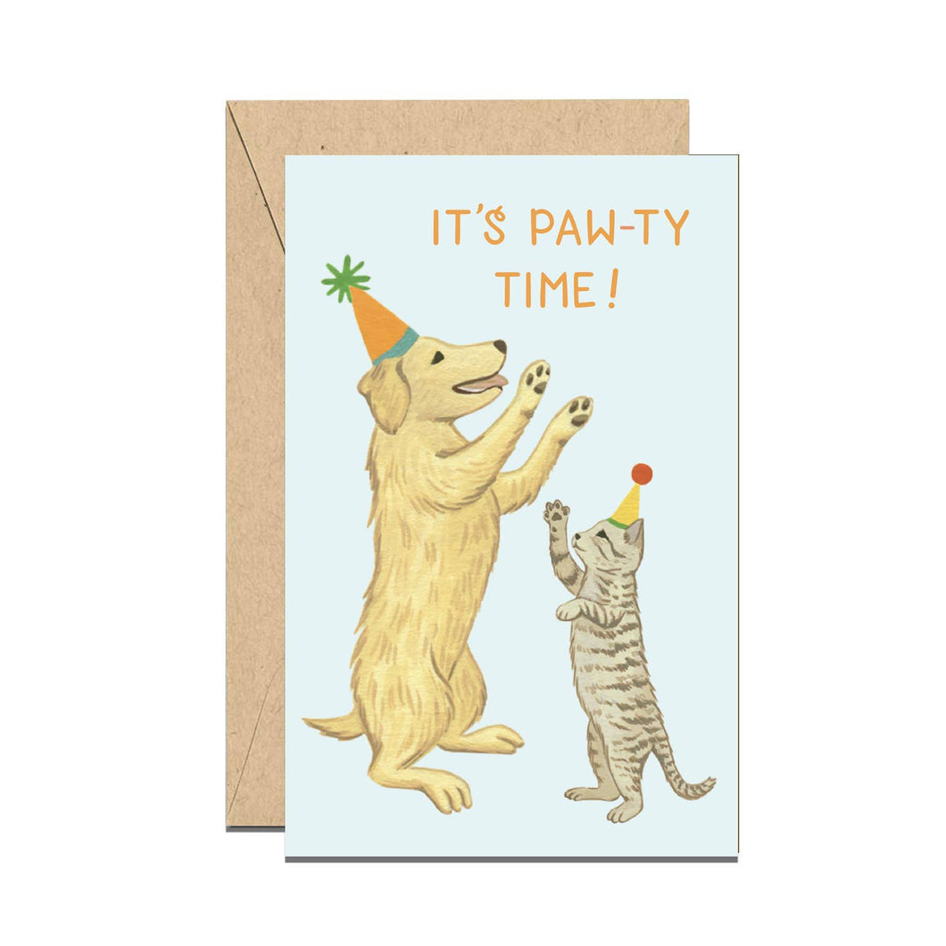 Paw-ty Time Dog and Cat Birthday Mini Enclosure Card