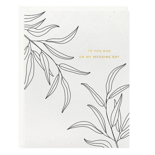 Dad Wedding Day Botanical Card - Front & Company: Gift Store
