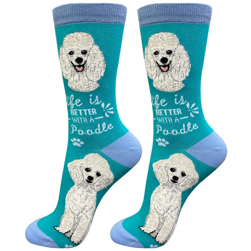 Poodle Dog Socks - Cute Novelty Crew Socks - Unisex - Front & Company: Gift Store