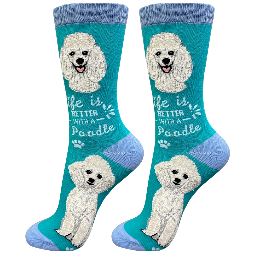 Poodle Dog Socks - Cute Novelty Crew Socks - Unisex
