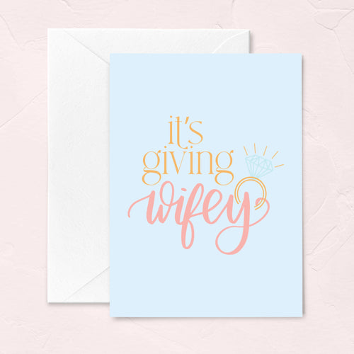 Bridal Shower Greeting Card - It's Giving Wifey - Front & Company: Gift Store
