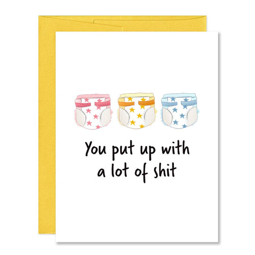A Lot of Shit - Funny Baby Congrats Card - Front & Company: Gift Store