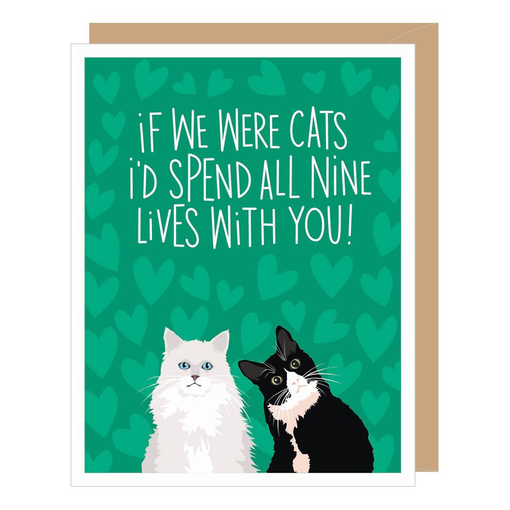 Two Cats Nine Lives Anniversary Card