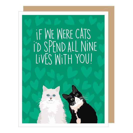 Two Cats Nine Lives Anniversary Card