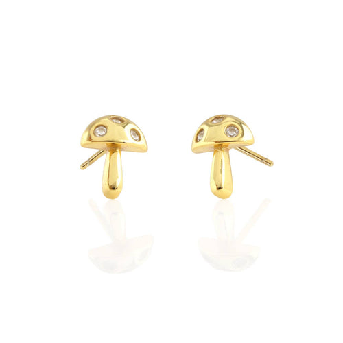 Mushroom Crystal Stud Earrings - Front & Company: Gift Store