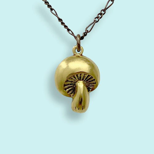 Golden Mushroom Necklace - Front & Company: Gift Store