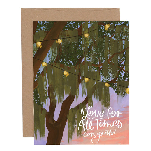 Spanish Moss Wedding Greeting Card - Front & Company: Gift Store