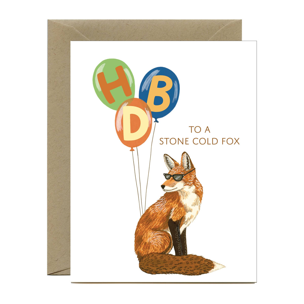 Stone Cold Fox Birthday Card