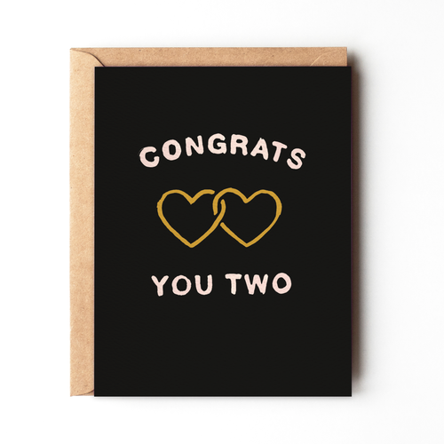Congrats You Two - Simple Minimalist Engagement Card - Front & Company: Gift Store