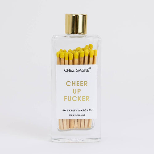 Cheer Up Fucker - Glass Bottle Matches - Front & Company: Gift Store