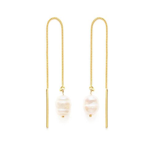 Pearl Threader Earrings - Front & Company: Gift Store