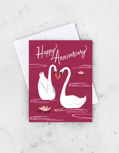 Anniversary Swans Card - Front & Company: Gift Store