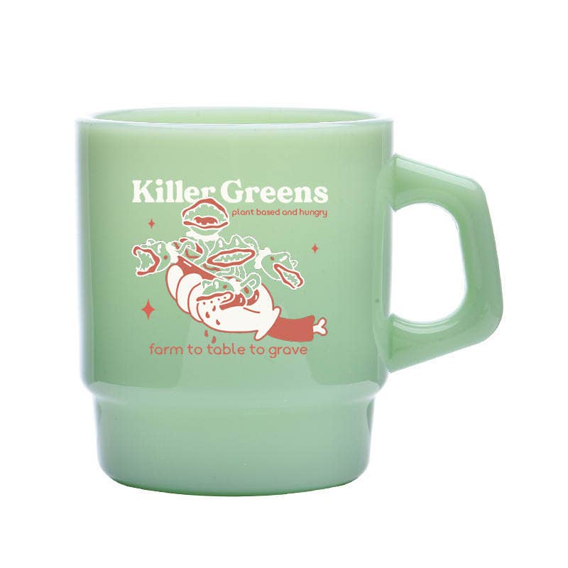 Killer Greens - retro spooky plant diner mug