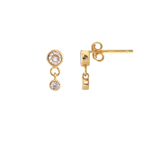 Double Crystal Swing Stud Earrings - Front & Company: Gift Store
