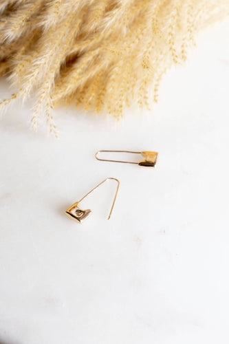 Sid Safety Pin Earrings - 24k gold plated - Front & Company: Gift Store