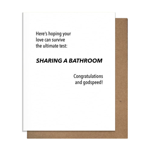 Share Bathroom - Wedding Card - Front & Company: Gift Store