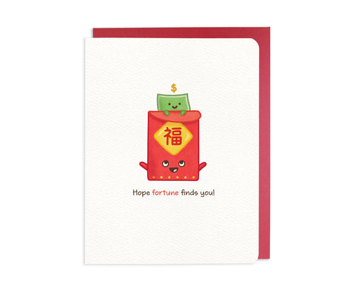 Hope Fortune Finds You! – Red Envelope card - Front & Company: Gift Store