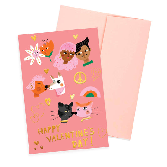 KISS FACES - Valentine's Notecard