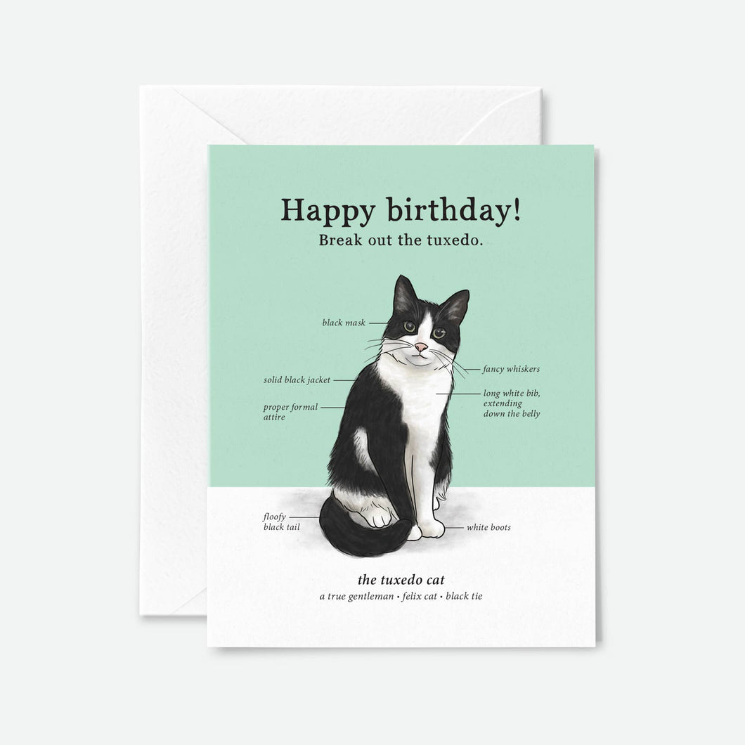 Tuxedo Cat Birthday Card